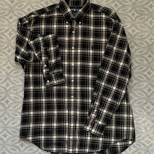 Ralph Lauren Blake Men's Black and Cream Plaid Shirt
